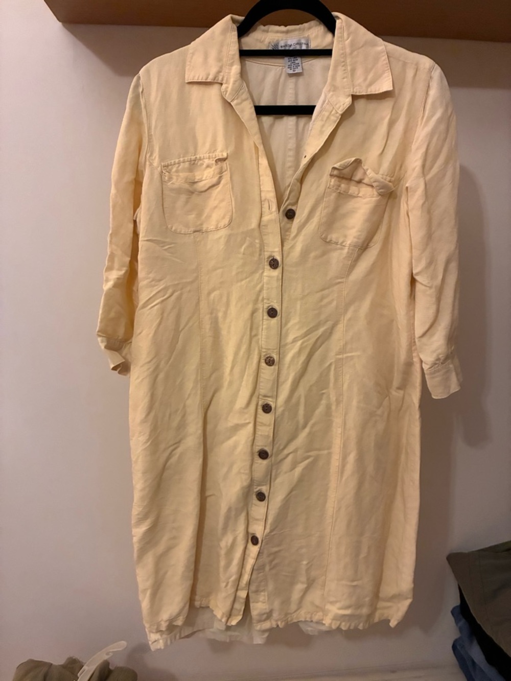 Marisa Christina Butter Yellow Button-Front Dress